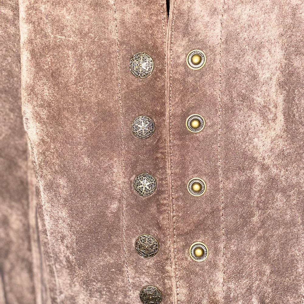 A.M.I. Leather Suede Jacket. Large . Long Sleeve. Fully Lined.Tan brown Color - Picture 4 of 7
